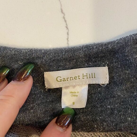 Garnet Hill Open Front cardigan Size S French Terry Gray Collarless Jacket - Picture 4 of 8